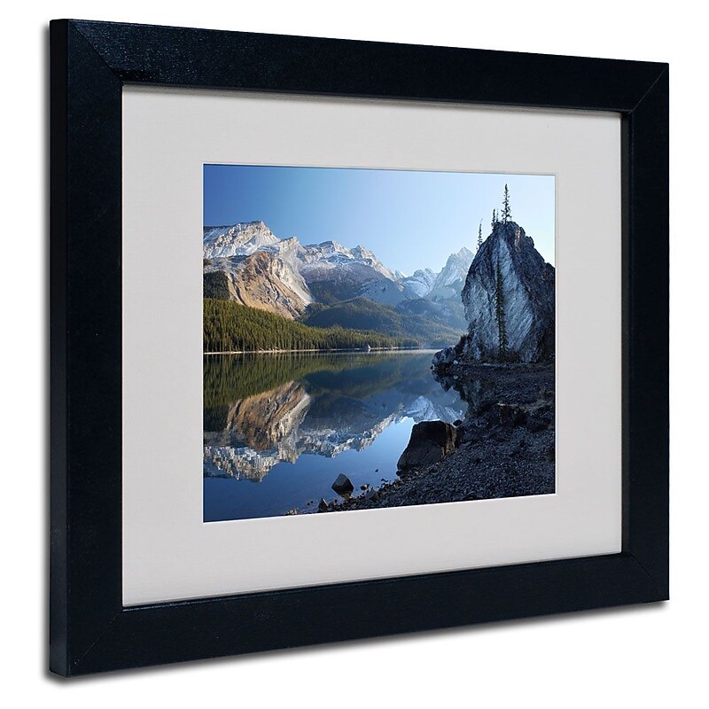 Trademark Fine Art 'Jasper Maligne Lake' 11" x 14" Black Frame Art image 1