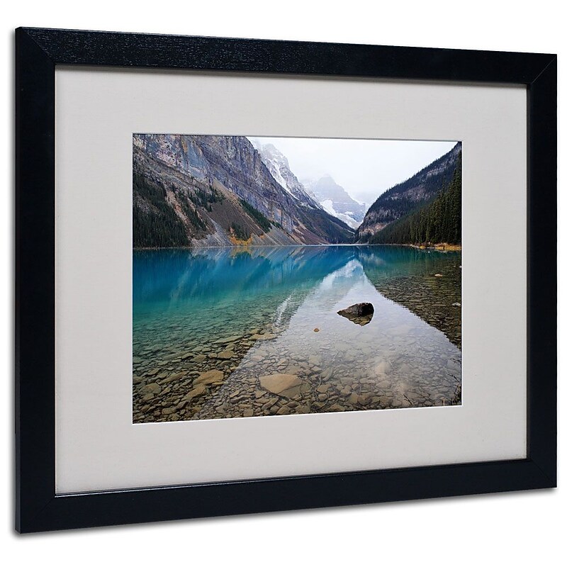 Trademark Fine Art 'Lake Louise' 16" x 20" Black Frame Art image 1