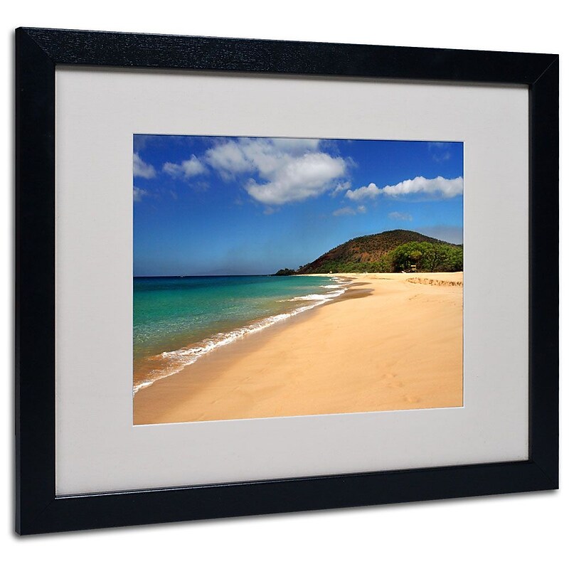 Trademark Fine Art 'Makena Hawaii' 16" x 20" Black Frame Art image 1