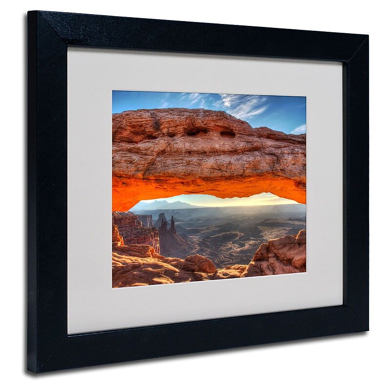 Trademark Fine Art 'Mesa Arch Sunrise' 11" x 14" Black Frame Art image 1