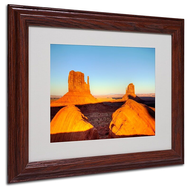 Trademark Fine Art 'Monument Valley Sunset' 11" x 14" Wood Frame Art image 1