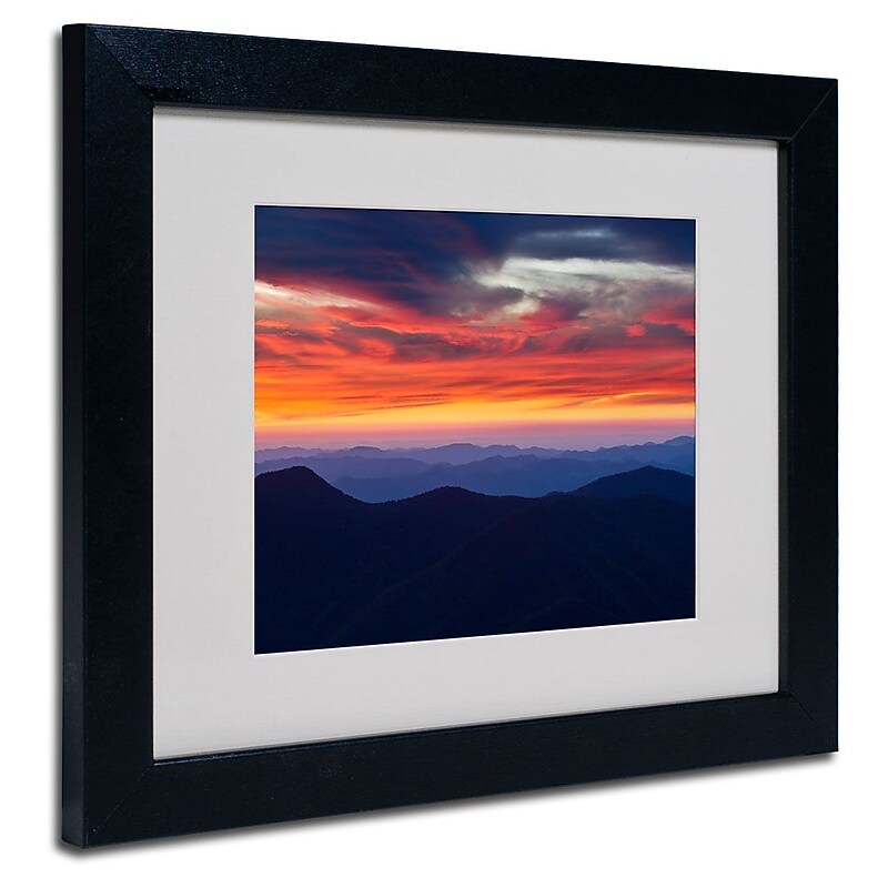 Trademark Fine Art 'Mount Mitchell Sunset' 11" x 14" Black Frame Art image 1