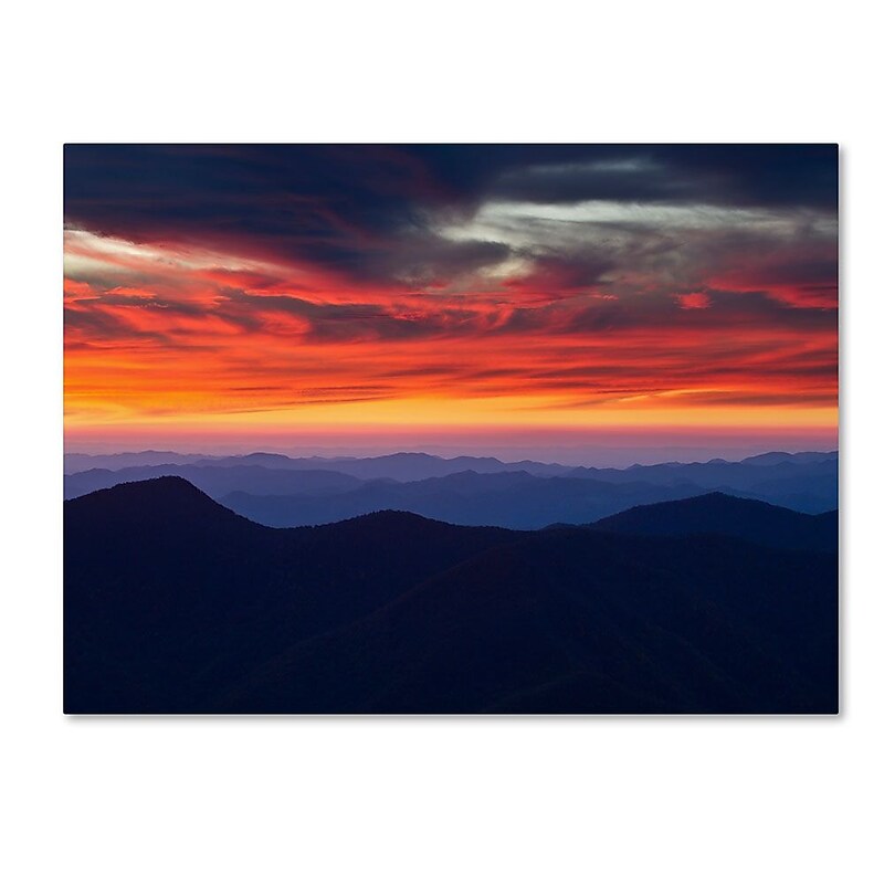 Trademark Fine Art 'Mount Mitchell Sunset' 10" x 19" Canvas Art image 1