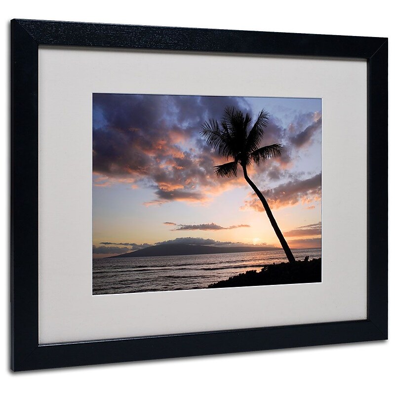 Trademark Fine Art 'Palm Tree Maui' 16" x 20" Black Frame Art image 1