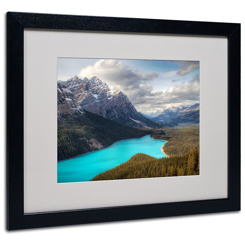 Trademark Fine Art 'Peyto Lake' 16" x 20" Black Frame Art image 1