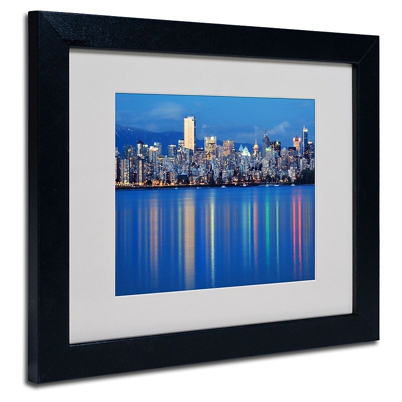 Trademark Fine Art 'Vancouver City' 11" x 14" Black Frame Art image 1