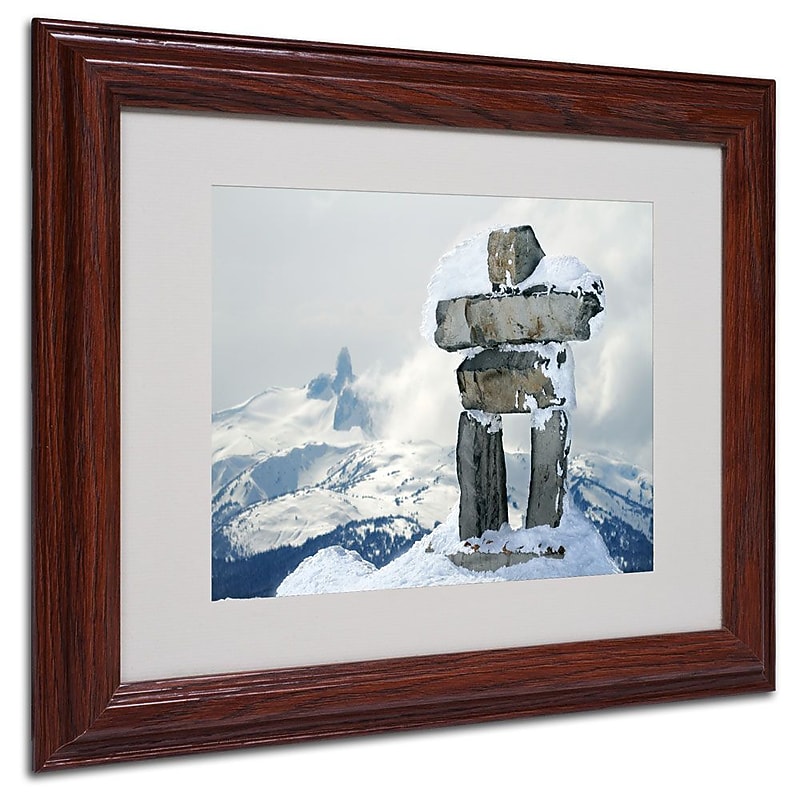 Trademark Fine Art 'Whistler Inukshuk' 11" x 14" Wood Frame Art image 1