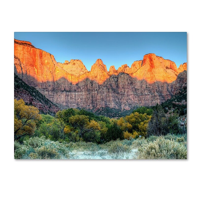 Trademark Fine Art 'Zion Sunrise' 22" x 32" Canvas Art image 1
