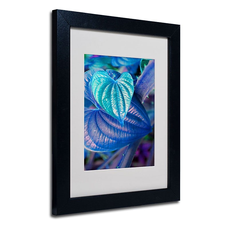 Trademark Fine Art 'Neon Hearts' 11" x 14" Black Frame Art image 1