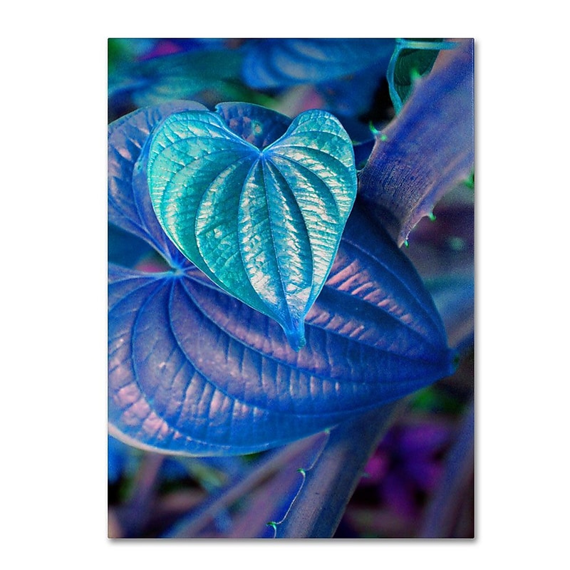 Trademark Fine Art 'Neon Hearts' 14" x 19" Canvas Art image 1