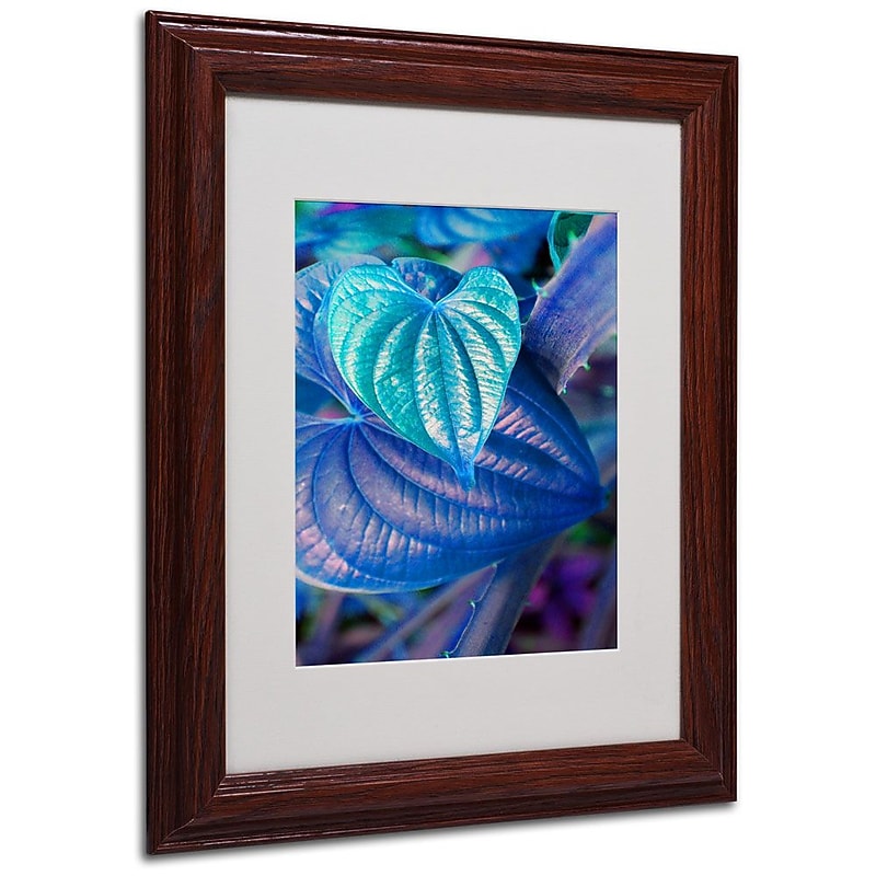 Trademark Fine Art 'Neon Hearts' 11" x 14" Wood Frame Art image 1