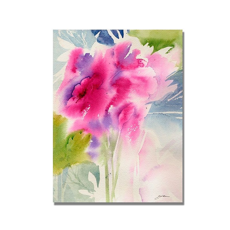 Trademark Fine Art 'Cerise Garden' 35" x 47" Canvas Art image 1