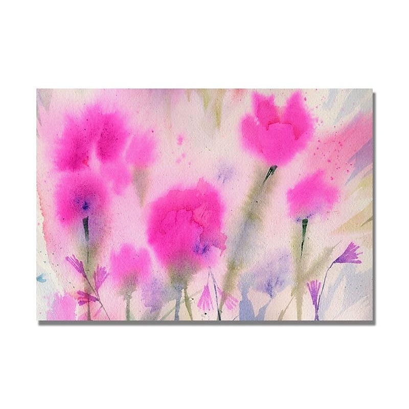 Trademark Fine Art 'Fushia Flowers' 18" x 24" Canvas Art image 1