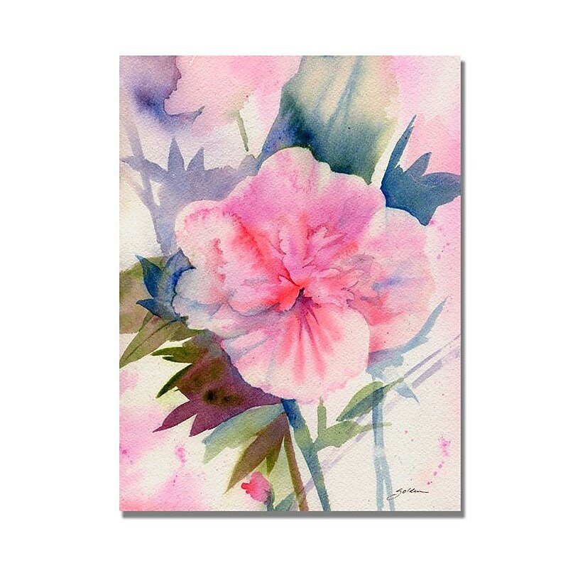 Trademark Fine Art 'Pink Hibiscus Bloom' 24" x 32" Canvas Art image 1