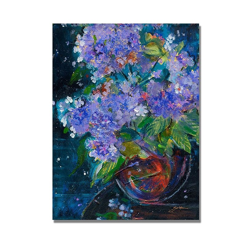 Trademark Fine Art 'Bouquet in Violet' 24" x 32" Canvas Art image 1