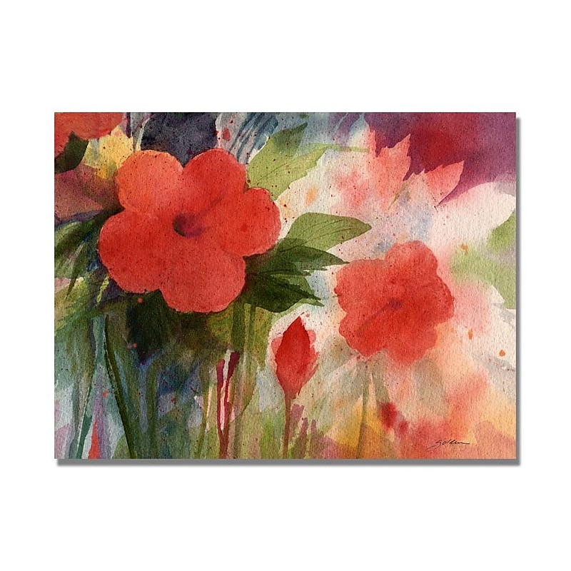 Trademark Fine Art 'Red Blossoms' 35" x 47" Canvas Art image 1