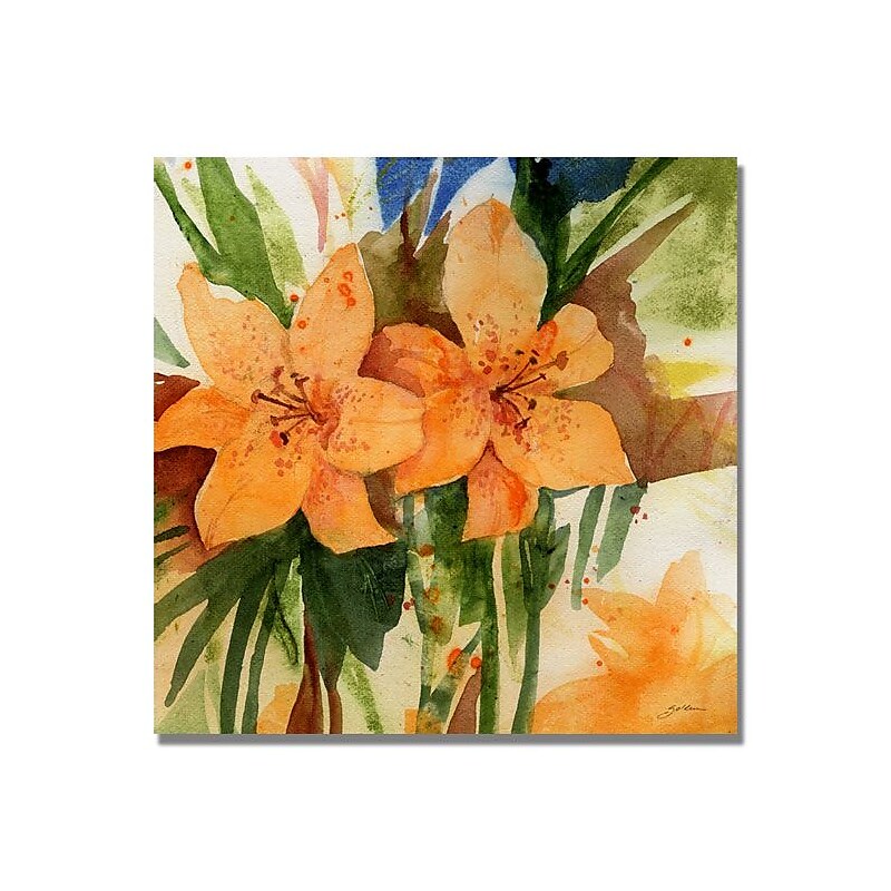 Trademark Fine Art 'Tigerlillies ' 18" x 18" Canvas Art image 1