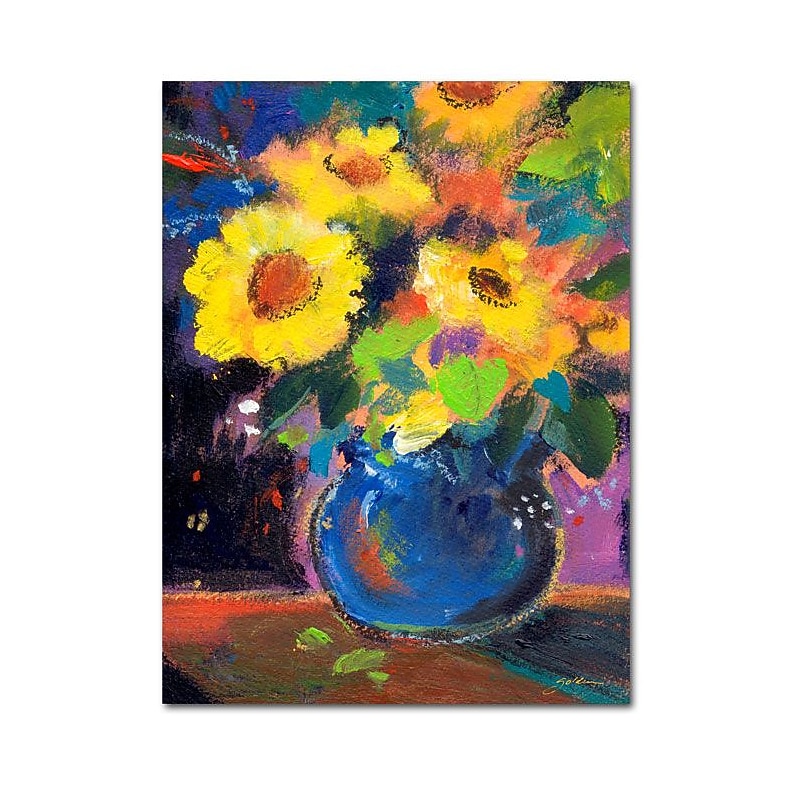 Trademark Fine Art 'Yellow Blue' 24" x 32" Canvas Art image 1