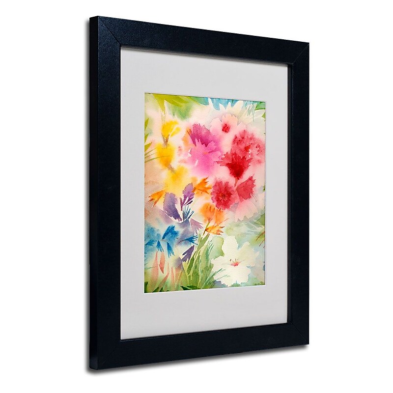 Trademark Fine Art 'Bright Garden' 11" x 14" Black Frame Art image 1