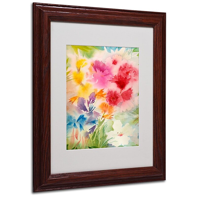 Trademark Fine Art 'Bright Garden' 11" x 14" Wood Frame Art image 1