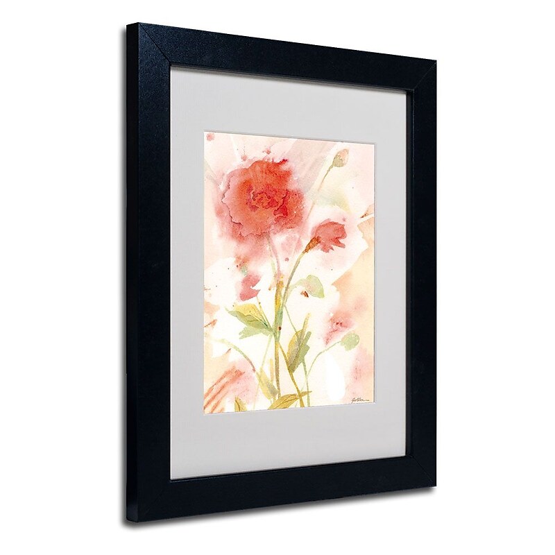 Trademark Fine Art 'Wild Rose' 11" x 14" Black Frame Art image 1