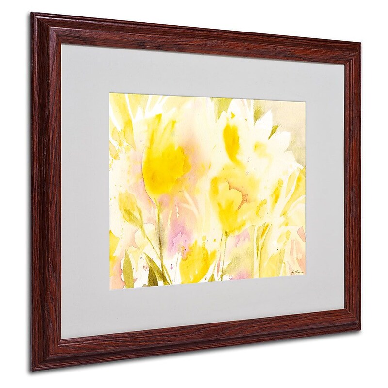 Trademark Fine Art 'Yellow Gardens' 16" x 20" Wood Frame Art image 1