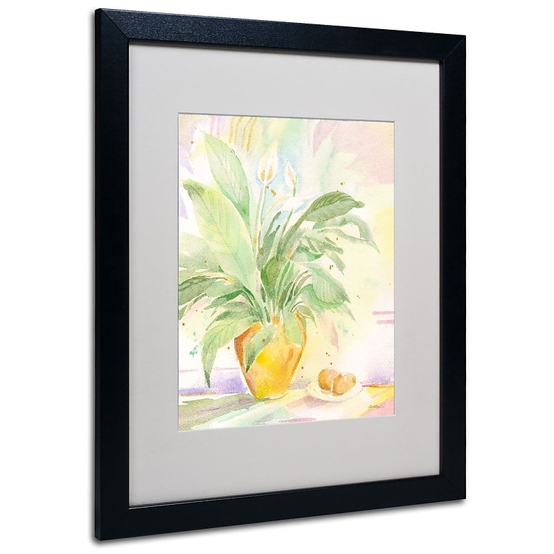 Trademark Fine Art 'The Peace Lily' 16" x 20" Black Frame Art image 1