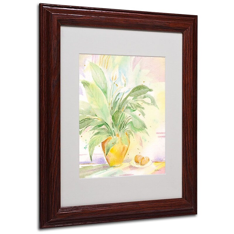 Trademark Fine Art 'The Peace Lily' 11" x 14" Wood Frame Art image 1
