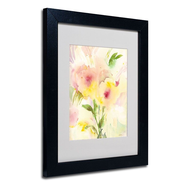 Trademark Fine Art 'Two Garden Flowers' 11" x 14" Black Frame Art image 1