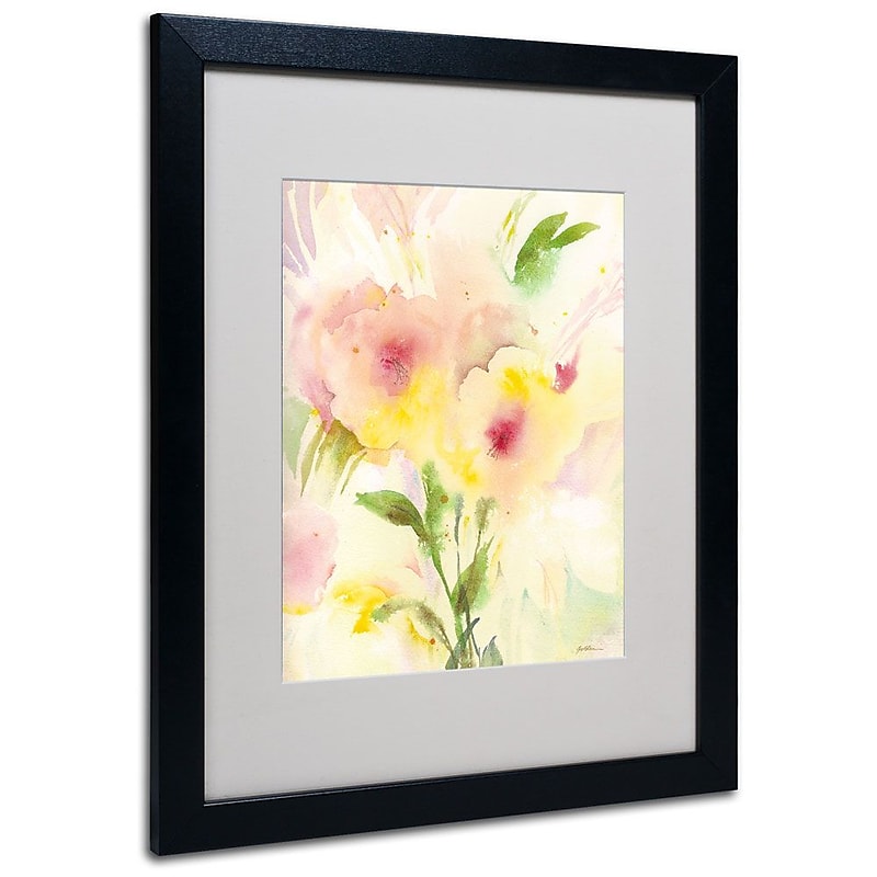 Trademark Fine Art 'Two Garden Flowers' 16" x 20" Black Frame Art image 1