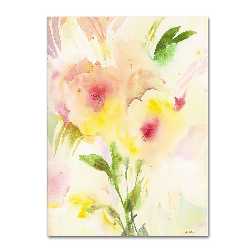 Trademark Fine Art 'Two Garden Flowers' 24" x 32" Canvas Art image 1