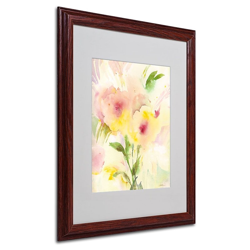 Trademark Fine Art 'Two Garden Flowers' 16" x 20" Wood Frame Art image 1