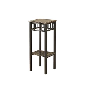 Monarch 28" x 12" x 12" Marble Plant Stand, Cappuccino