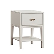 HomeBelle Rectangle Accent Table Nightstand, White