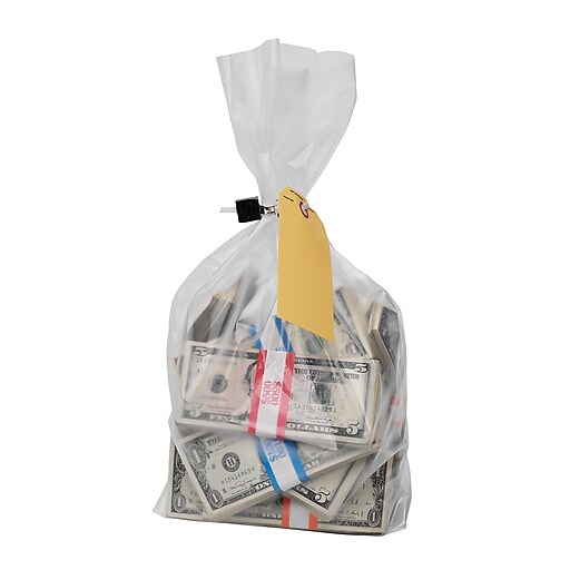 MMF Industries™ Currency Deposit Bags, Clear, 20" x 12" at Staples