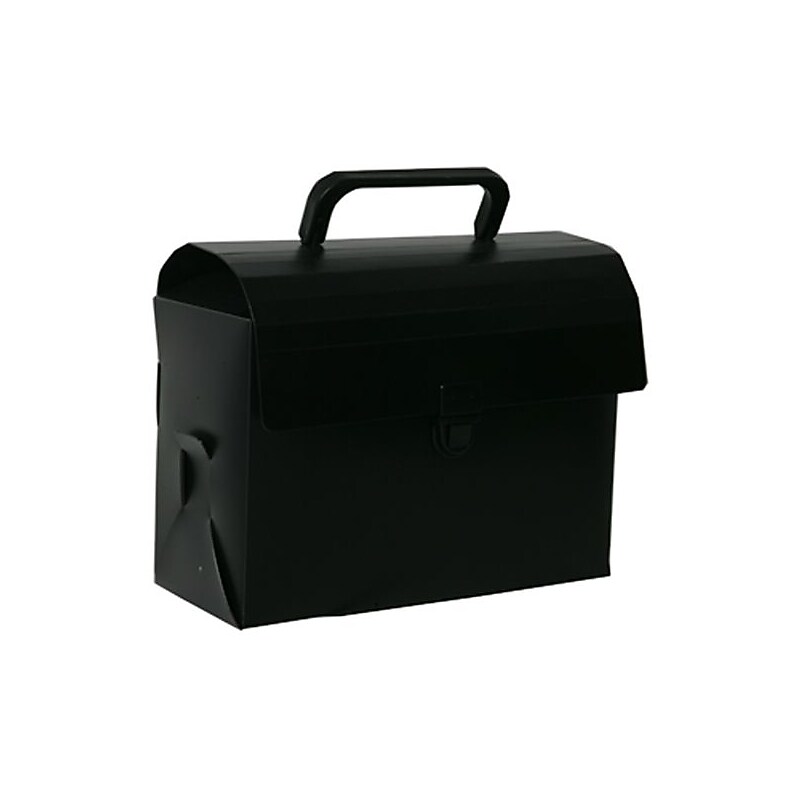 JAM Paper® Plastic Portfolio Art Case with Handles, 6 x 9 x 4, Black, Sold Individually (5205 027) image 1