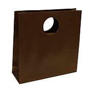 JAM Paper® Heavy Duty Die Cut Gift Bag with Round Handle, Medium, 12 x 12 x 4, Chocolate Brown, Sold Individually (892DCCHB)
