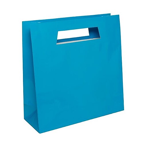 JAM Paper® Heavy Duty Die Cut Glossy Gift Bag with Rectangular Handle