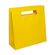 JAM Paper® Heavy Duty Die Cut Glossy Gift Bag, Large, 15 x 5 1/2 x 15, Yellow, Sold Individually (895DCYE)