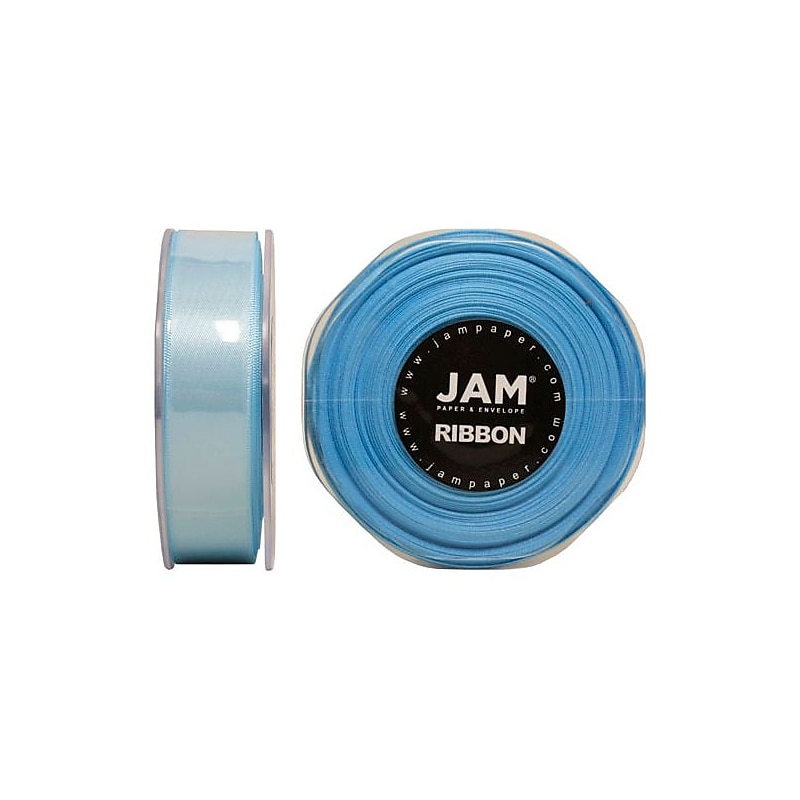 JAM Paper Double Faced Satin Ribbon, Baby Blue (807SALTBU25) image 1