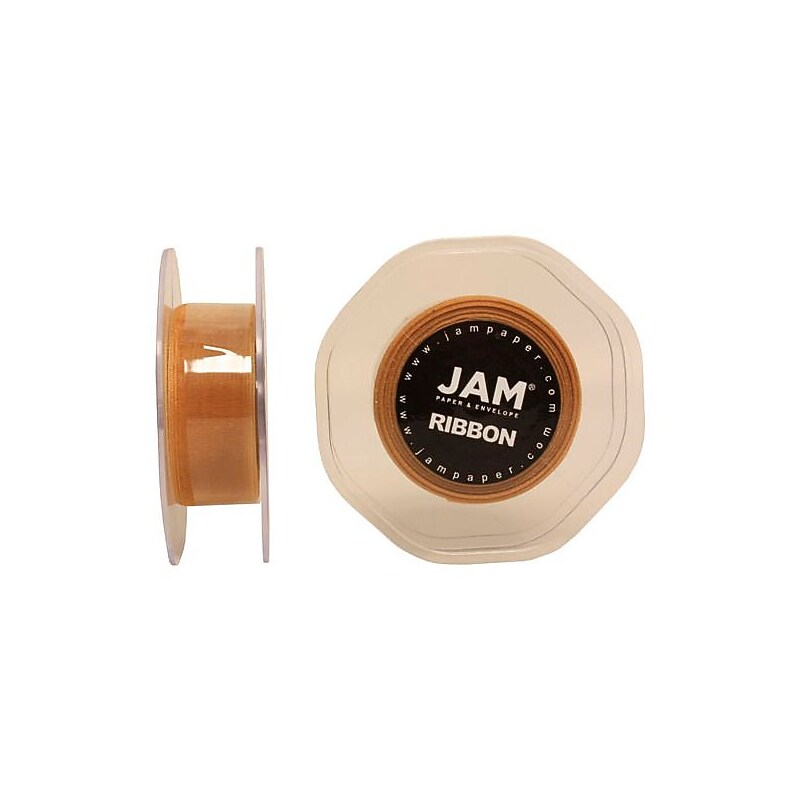 JAM Paper Sheer Organza Ribbon, Gold (807SHGO25) image 1