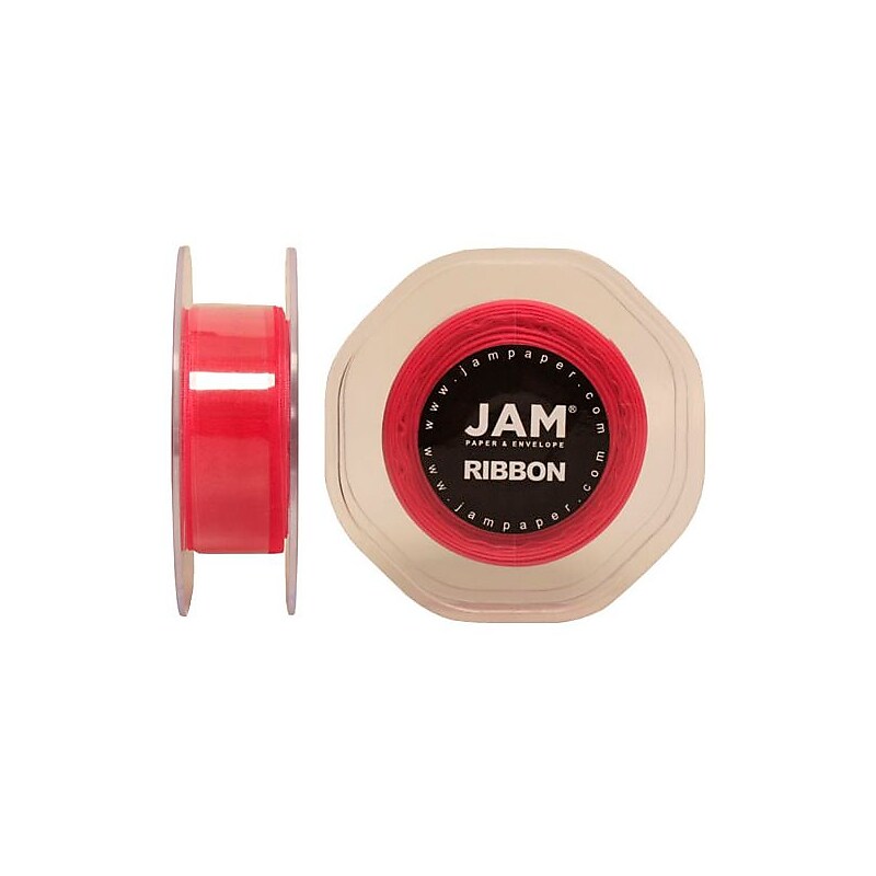 JAM Paper Sheer Organza Ribbon, Shocking Pink (807SHSHPI25) image 1