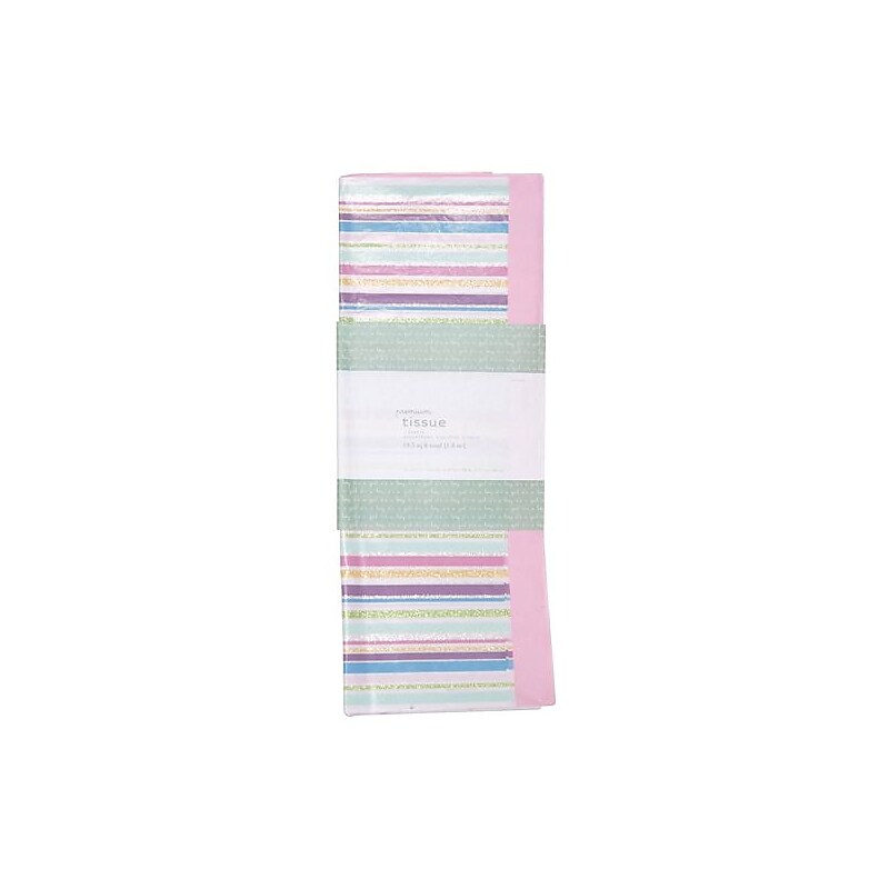 JAM Paper 20" x 26" Tissue Paper, Colorful Glitter Stripes, 4 Sheets/Pack (7050836391) image 1