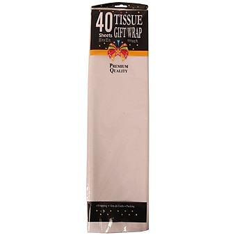 JAM Paper Gift Tissue Paper, White, 40 Sheets/Pack (211518944)