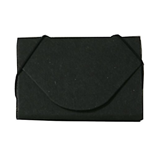 JAM Paper® Ecoboard Business Card Holder Case with Round Flap, Black