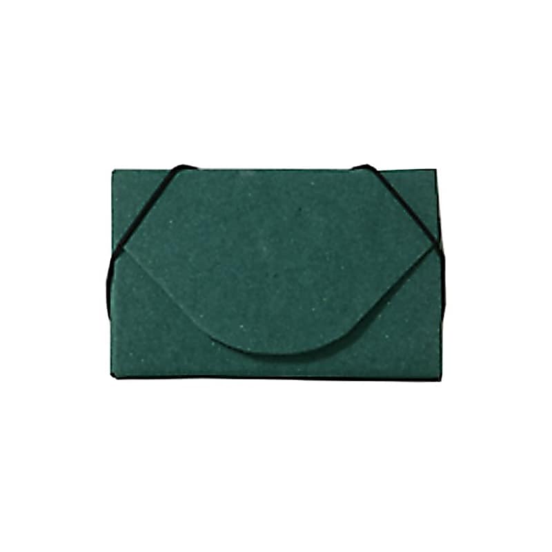 JAM Paper® Ecoboard Business Card Holder Case with Round Flap, Green Kraft, Sold Individually (2500 206) image 1