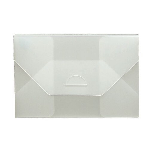 JAM Paper® Plastic Portfolio Envelopes with Tuck Flap Closure, 4 1/4 x