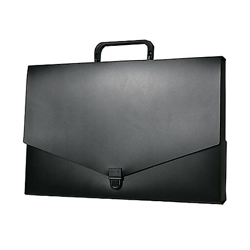 JAM Paper® Plastic Portfolio Briefcase with Handles, Small, 10 x 15 x 2