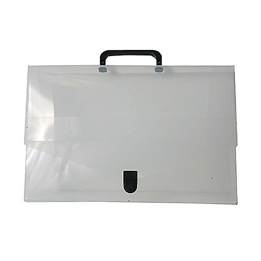 JAM Paper® Plastic Portfolio Briefcase with Handles, Small, 10 x 15 x 2