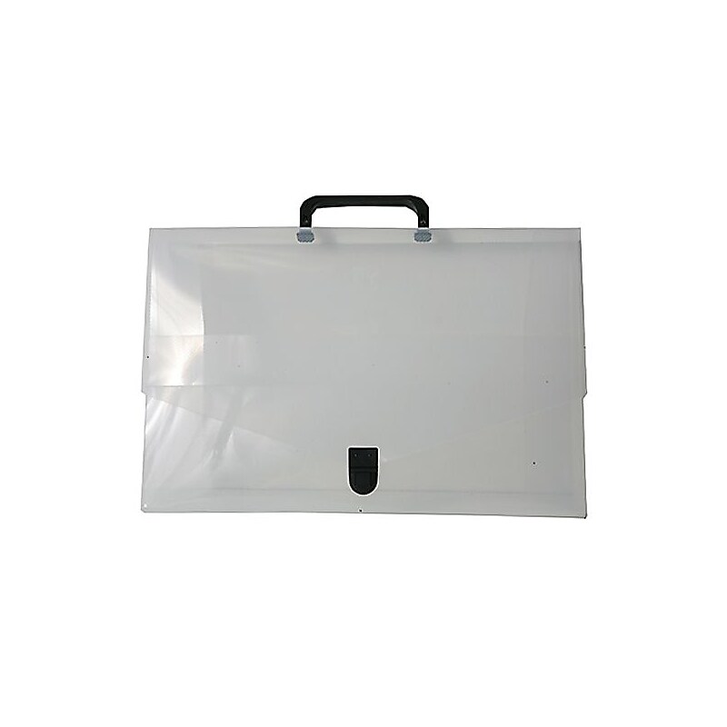 JAM Paper® Plastic Portfolio Briefcase with Handles, Small, 10 x 15 x 2, Clear Grid, Sold Individually (2015 001) image 1